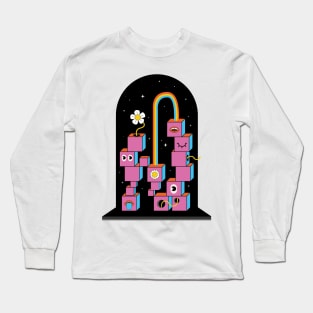 Groovy Cube Portal to another galaxy Long Sleeve T-Shirt